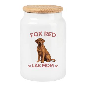 Fox Red Labrador Mom Shirt Hundeliebe Geschenk - Keksdose mit Holzdeckel - Weiß - Vorne