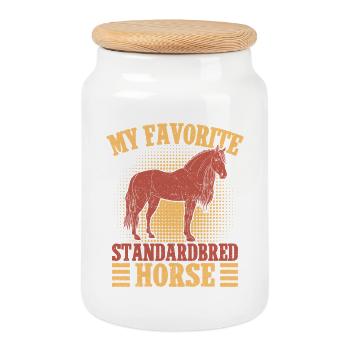 Hobby Horse Rider Favorite Standardbred Horse - Keksdose mit Holzdeckel - Weiß - Vorne