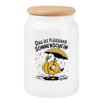  Das Ist Flüssiger Sonnenschein Lustige Möwe Im - Keksdose mit Holzdeckel - Weiß - Vorne
