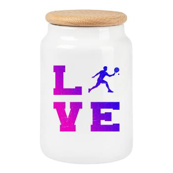 Padel doubles fans and padel rules go together - Cookie Jar with Wooden Lid - white - Front