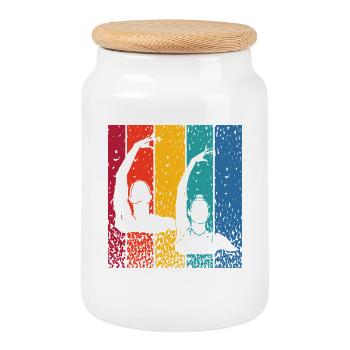 Natation artistique par équipe Natation synchronisée - Boîte à biscuits avec couvercle en bois - blanc - Devant