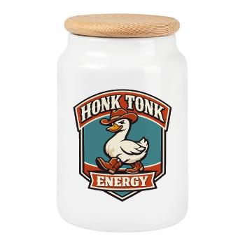 Honk Tonk Energy - Cookie Jar with Wooden Lid - white - Front