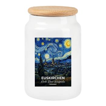 Euskirchen Germany Sternennacht - Keksdose mit Holzdeckel - Weiß - Vorne