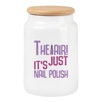 Nail Designer Nail Designer Cosmetics Nail Salon - Cookie Jar with Wooden Lid - white - Front