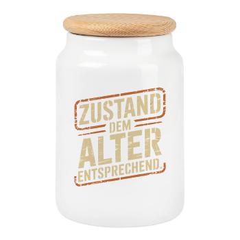 Zustand Dem Alter Entsprechend Oldtimer Geburtstag - Keksdose mit Holzdeckel - Weiß - Vorne