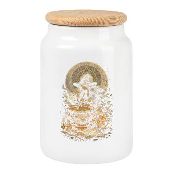 Pharmacien Collecteur d’herbes Pharmacien - Boîte à biscuits avec couvercle en bois - blanc - Devant