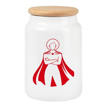Social Worker Quote Hero Social Work - Cookie Jar with Wooden Lid - white - Front