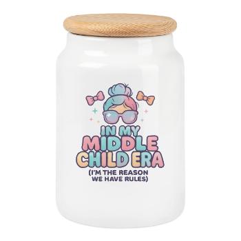 Tochter Familie Humor In My Middle Child Era - Keksdose mit Holzdeckel - Weiß - Vorne