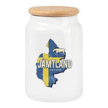 Jämtland in Schweden Provinz mit Landkarte Design - Keksdose mit Holzdeckel - Weiß - Vorne