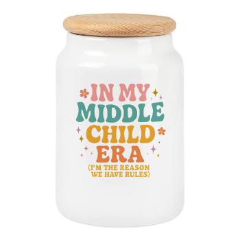 Tochter Familie Humor In My Middle Child Era - Keksdose mit Holzdeckel - Weiß - Vorne