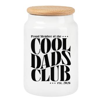 Cool Dads Club - Dad-to-be 2026 Gift - Cookie Jar with Wooden Lid - white - Front
