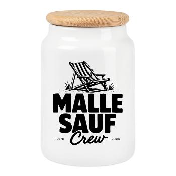 Équipage Malle Sauf 2026 - Boîte à biscuits avec couvercle en bois - blanc - Devant