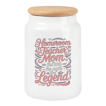 Maman professeure principale L’idole Le conseiller de classe - Boîte à biscuits avec couvercle en bois - blanc - Devant