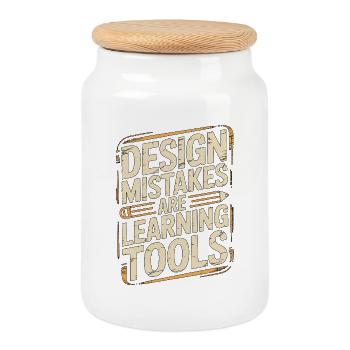 Designer Educator Design Mistakes Are Art Educator - Keksdose mit Holzdeckel - Weiß - Vorne