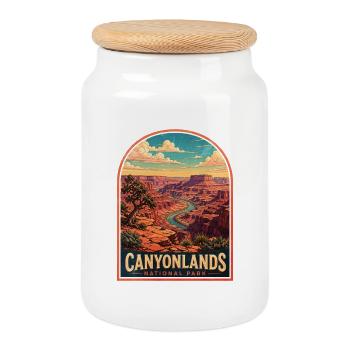 Canyonlands National park - Cookie Jar with Wooden Lid - white - Front