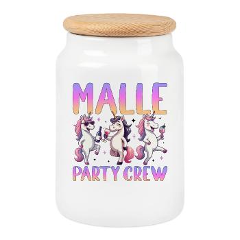Malle Party Crew - Cookie Jar with Wooden Lid - white - Front
