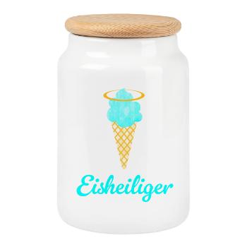 Eisheiliger Eis Eiscreme Heiligenschein Sommer Fan - Cookie Jar with Wooden Lid - white - Front