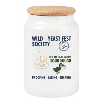 Sauerteig-Wildhefefest Gesellschaft backt weiter - Keksdose mit Holzdeckel - Weiß - Vorne