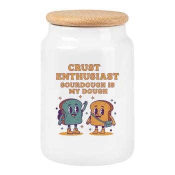 Sauerteig-Backteig-Enthusiast für Sauerteig - Keksdose mit Holzdeckel - Weiß - Vorne