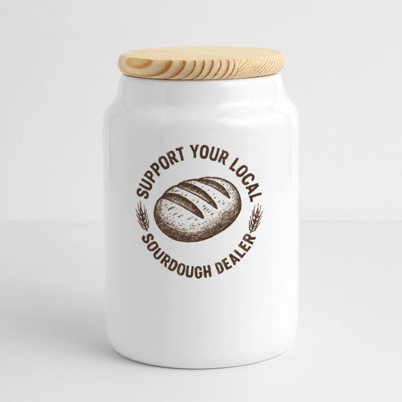 Baking Baker Baker Sourdough Bread Gift Idea Cookie Jar with Wooden Lid