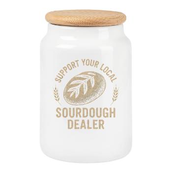Idée cadeau pour pain au levain Baking Baker Baker - Boîte à biscuits avec couvercle en bois - blanc - Devant