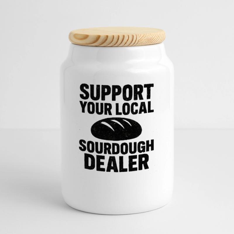 Baking Baker Baker Sourdough Bread Gift Idea Cookie Jar with Wooden Lid