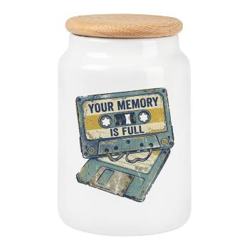 Full Memory - Keksdose mit Holzdeckel - Weiß - Vorne