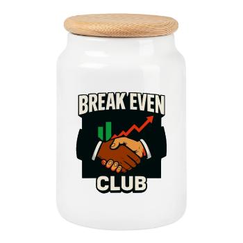 Break Even Club Wachstumspartner - Keksdose mit Holzdeckel - Weiß - Vorne