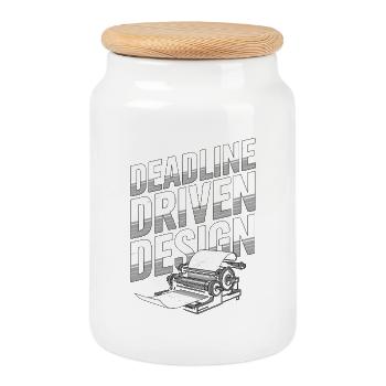 Print Designer Deadline Driven Graphic Artist - Keksdose mit Holzdeckel - Weiß - Vorne