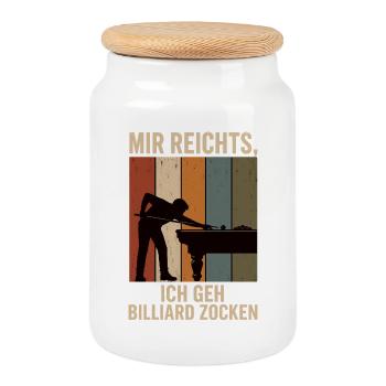 Mir reichts Ich geh Billard zocken Retro Shirt - Keksdose mit Holzdeckel - Weiß - Vorne