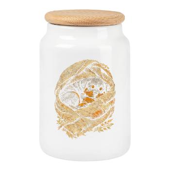 Rottweiler puppy dog - Cookie Jar with Wooden Lid - white - Front