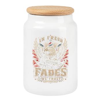 Barber Barbier In Fresh Fades We Trust - Cookie Jar with Wooden Lid - white - Front