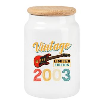 Art de guitare électrique vintage édition limitée 2003 - Boîte à biscuits avec couvercle en bois - blanc - Devant