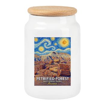 Forêt pétrifiée Arizona Ciel de Van Gogh - Boîte à biscuits avec couvercle en bois - blanc - Devant