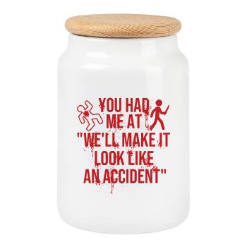 Faites en sorte que cela ressemble à un accident de crime réel - Boîte à biscuits avec couvercle en bois - blanc - Devant
