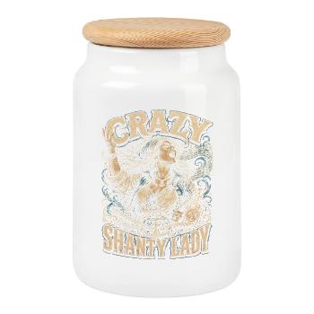 Shanty Chor Seemannslieder Crazy Shanty Lady - Keksdose mit Holzdeckel - Weiß - Vorne