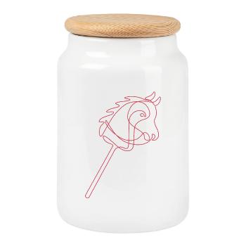 Hobby Horsing | Reiten | Sport | Geschenk - Keksdose mit Holzdeckel - Weiß - Vorne