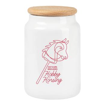 Just a girl who loves Hobby Horsing | Reiten - Keksdose mit Holzdeckel - Weiß - Vorne