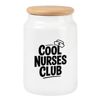 Cool Nurses Club - Keksdose mit Holzdeckel - Weiß - Vorne