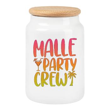 Malle Party Crew Celebrate Mallorca Holidays - Cookie Jar with Wooden Lid - white - Front