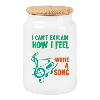Singer Music Teacher Music Singer Choir - Cookie Jar with Wooden Lid - white - Front