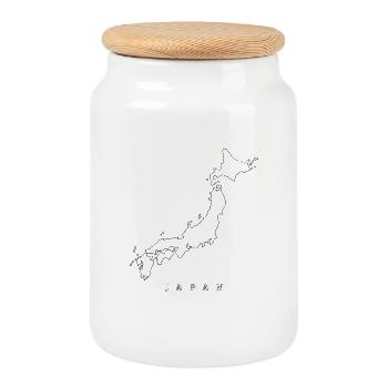 Japan Country - Cookie Jar with Wooden Lid - white - Front