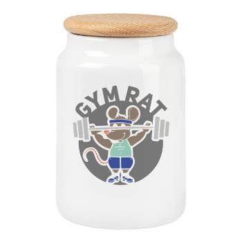 Rat, house rat, rat owner, rat lover - Cookie Jar with Wooden Lid - white - Front
