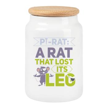 Rat, house rat, rat owner, rat lover - Cookie Jar with Wooden Lid - white - Front