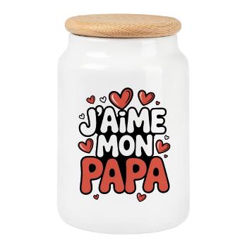 Father's Day I Love My Daddy Hearts - Cookie Jar with Wooden Lid - white - Front