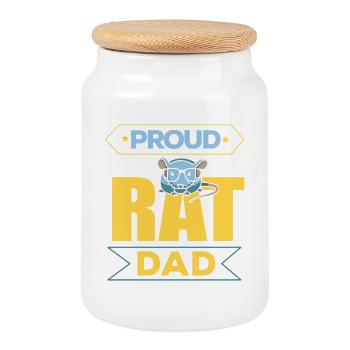 Rat, house rat, rat owner, rat lover - Cookie Jar with Wooden Lid - white - Front