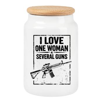 Humour Tir Armes Chasse Style Vintage - Boîte à biscuits avec couvercle en bois - blanc - Devant