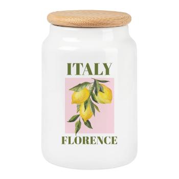 Italien Florenz Urlaub Strand Zitronen Reise - Keksdose mit Holzdeckel - Weiß - Vorne