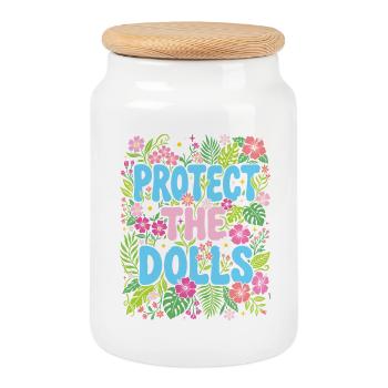 Mois de la Fierté LGBTQ - Protégez les poupées - Boîte à biscuits avec couvercle en bois - blanc - Devant