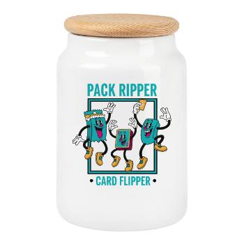 Pack Ripper Card Flipper Sammelkartensammler - Keksdose mit Holzdeckel - Weiß - Vorne